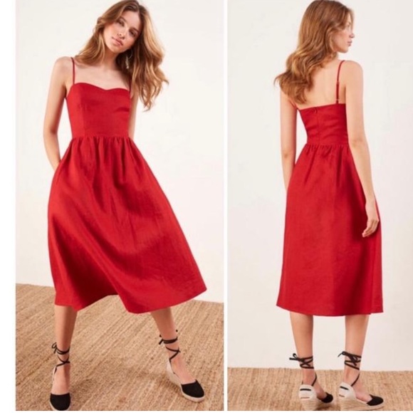 Reformation Dresses & Skirts - NWT reformation olivia dress is red lipstick